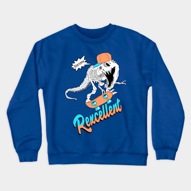 dinosaur hand drawn rexcellent Crewneck Sweatshirt by Mako Design 